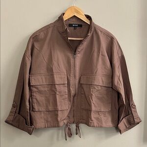 Mine tan oversized cropped utility jacket size large